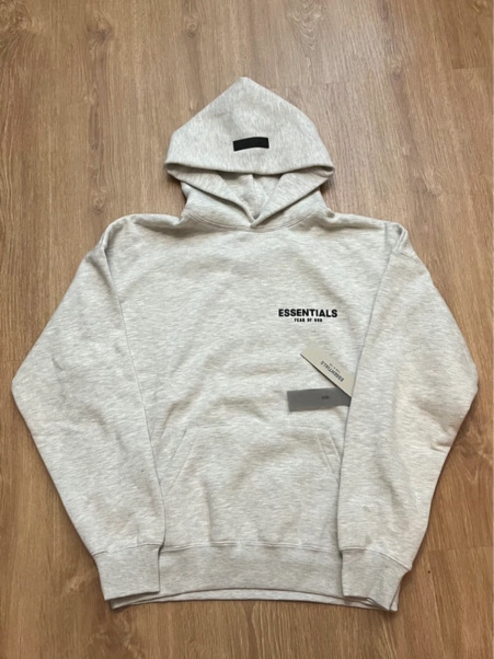 Essentials Light Gray Pullover Hoodie with Chest Logo